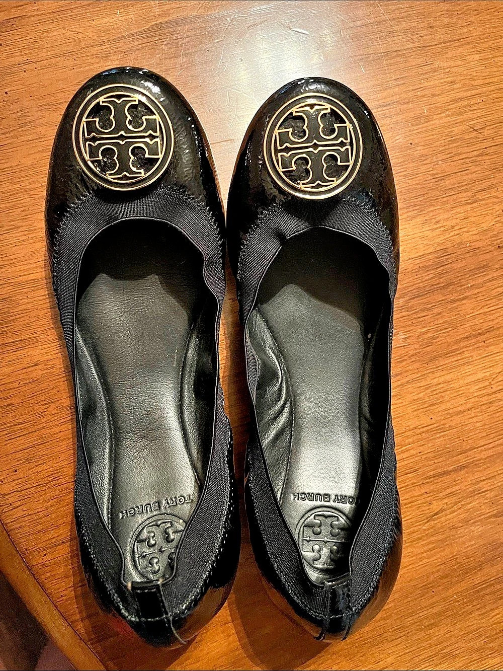 Tory Burch Caroline Patent Leather Ballet Flat Flats Black
